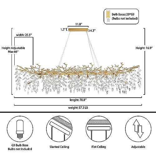71" Modern Crystal Chandelier