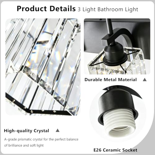 Black Vanity Light (Black / 3-Light)
