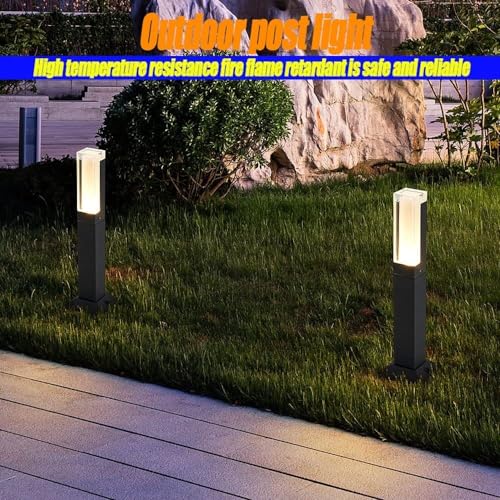 Outdoor Pillar Lamp Ip65 Waterproof Pathway Post Lights Outdoor Landscape Path Bollard Light Aluminum Lawn Floor Lantern For Garden Patio Courtyard Driveway Decoration