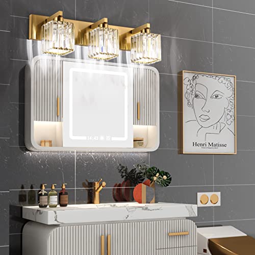 Bathroom Vanity Light Fixtures Crystal Vanity Lighting Fixtures Brass 3 Light Bathroom Lighting