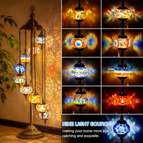 Turkish Floor Lamp Moroccan Lamp 9 Globes Style