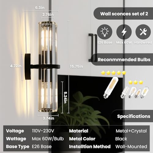 Crystal Wall Sconce Set of Two (2 Count)