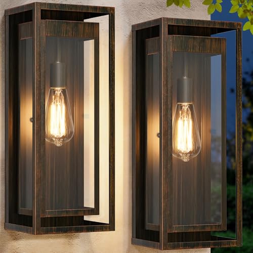 19 Inch Brown Outdoor Wall Light Fixtures