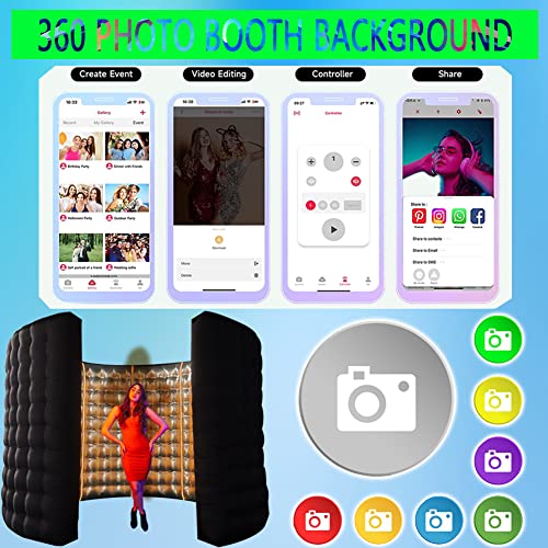 360 Photo Booth led Light Wall Silver Reflective Background LED Light Suitable for Birthday Parties