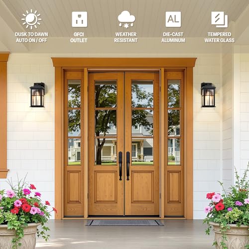 Outdoor Porch Light with Outlet GFCI