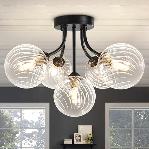 Black Bubble Glass Chandelier 5