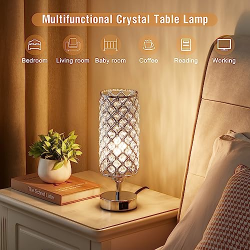 Sliver Crystal Table Lamp with Touch Control