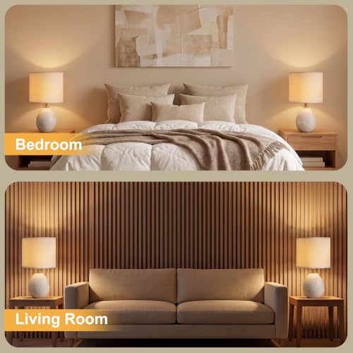 17.7" Ceramic Table Lamps Set of 2 for Living Room Bedroom (2 Count)