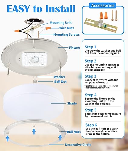 2Pack 13 Inch Oval LED Ceiling Lights