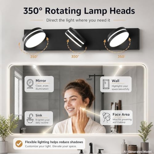 3 Light Bathroom Vanity Light Over Mirror (3 Count)