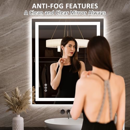 35.4"x29.9" LED Bathroom Mirror with Lights