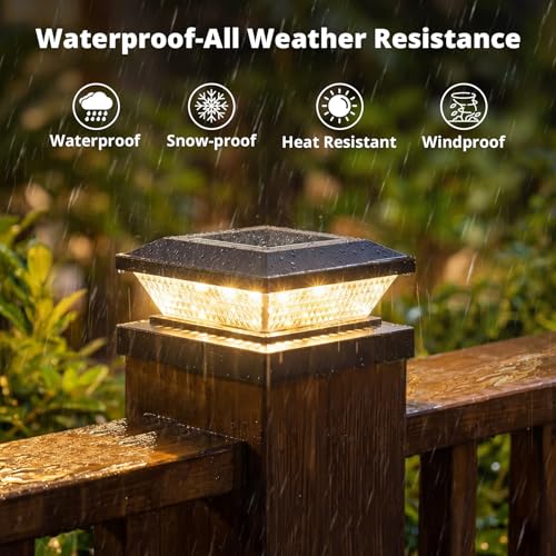 4x4 Solar Post Cap Lights Outdoor 16 Pack (16 Count)