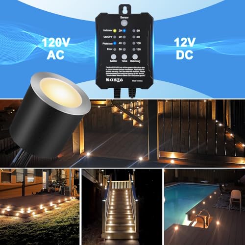 Dimmable LED Deck Lights with Timer and Photocell Sensor and Protecting Shell φ32mm