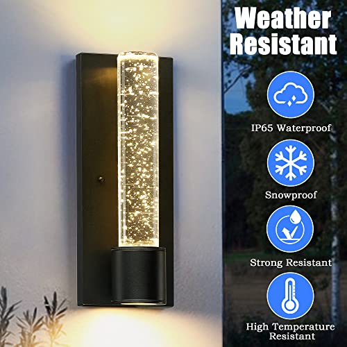 Outdoor Light Fixture with K9 Column Crystal Bubble