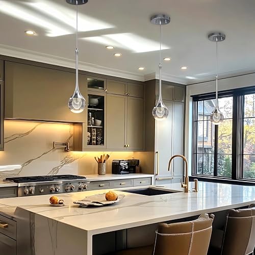 Silver Pendant Lights Kitchen Island (2 Count)