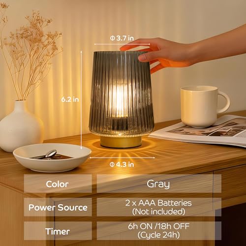 Battery Powered Lamp with Timer (2 Count)
