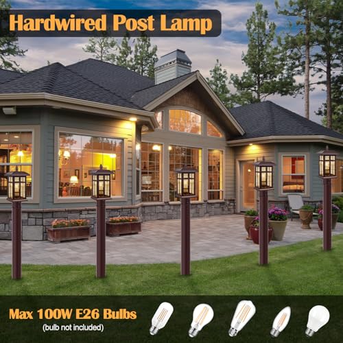 Dusk to Dawn Outdoor Hardwired Post Lights Electric Bronze