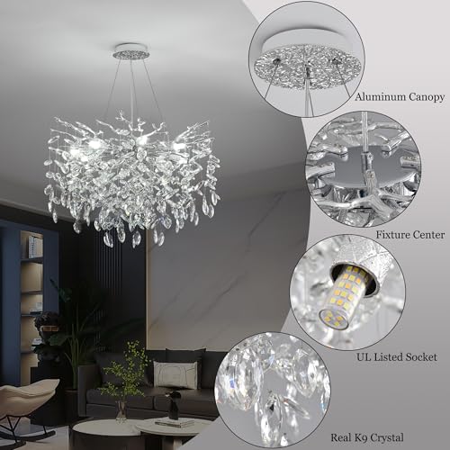 Tree Branch Chandelier Modern Crystal Pendant Light