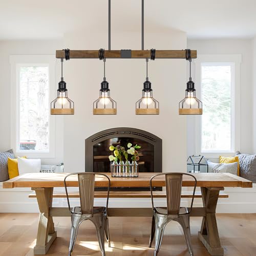 Kitchen Island Lighting Dining Room Light Fixture Rustic Wood
