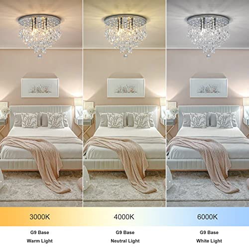 4 Light Crystal Chandeliers Flush Mount