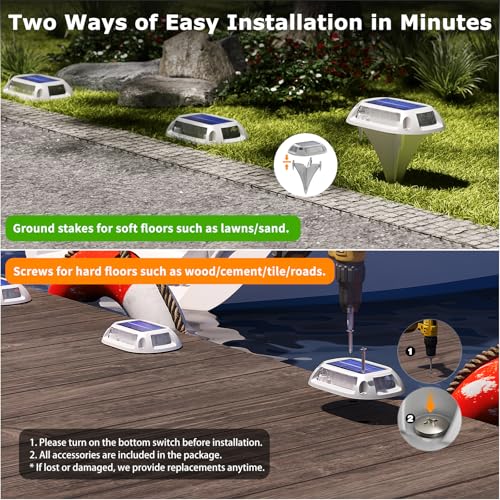 Aluminum Alloy Solar Dock Lights (4 Count)