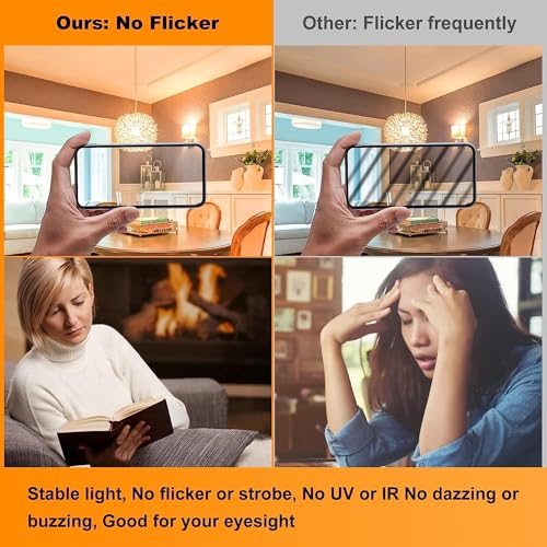 E26 Vintage Edison Bulbs 6W Dimmable LED Bulbs 2700K Amber Warm White 600lm 6 Pack 120V AC E26 Medium Base Light Bulbs for Pendant Light Fixture