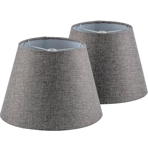 Set of 2 Medium Gray Spider Fitter Replacement Lamp Shades for Table Lamps (2 Count)
