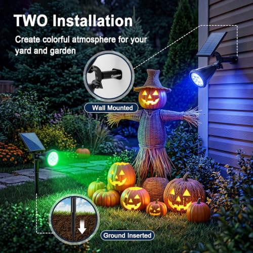 Solar Lights Outdoor Waterproof Flag Spotlights 2 Pack (2 Count)
