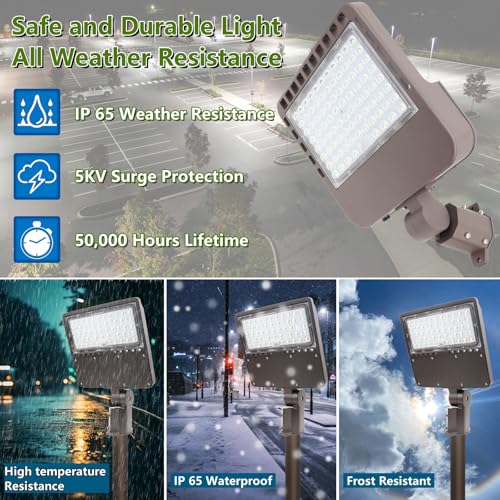 2PACK 200W LED Parking Lot Light with Dusk to Dawn Photocell (2 Count)