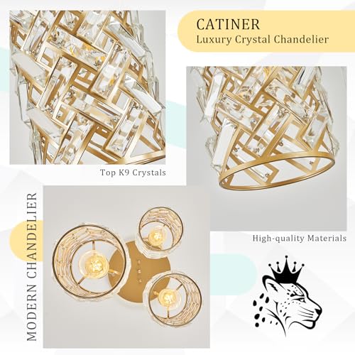 Gold Crystal Cluster Pendant Light