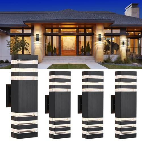 4 Pack Modern Outdoor Wall Lights (4 Count)