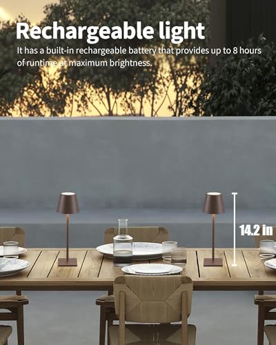 2 Pack Cordless Brown Table Lamps (2 Count)