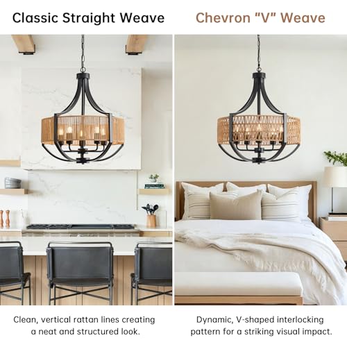 20" Rattan Chandelier
