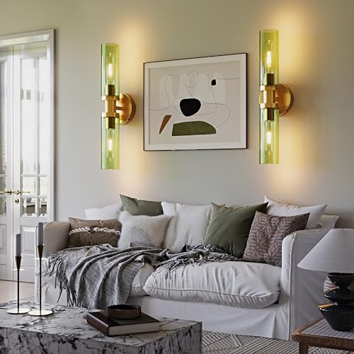 Gold Wireless Battery Operated Wall Sconce with Remote Control (2 Count)