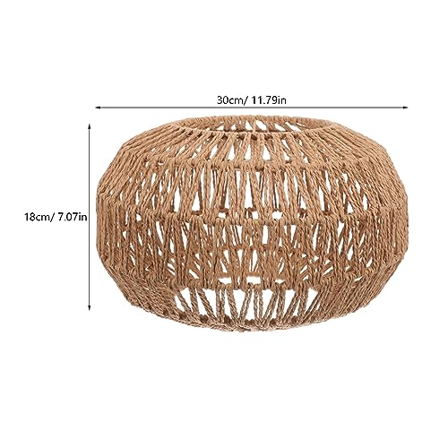 Woven Paper Rope Lamp Shade Simulation Rattan Pendant Light Shade
