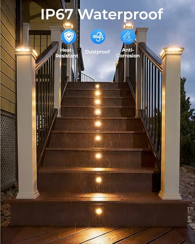 LED Recessed Deck Lights with Protecting Shell (12 Count)