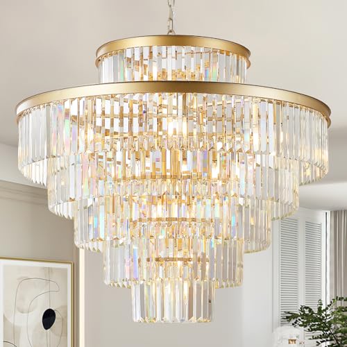 36" Large Crystal Chandelier (23 Count)