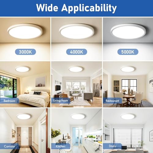 6 Pack 12 Inch Hardwired Dimmable LED Flush Mount Ceiling Light Fixtures (6 Count)