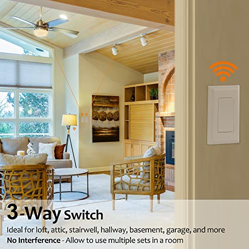 3 Way Wireless Light Switch Kit with Receiver