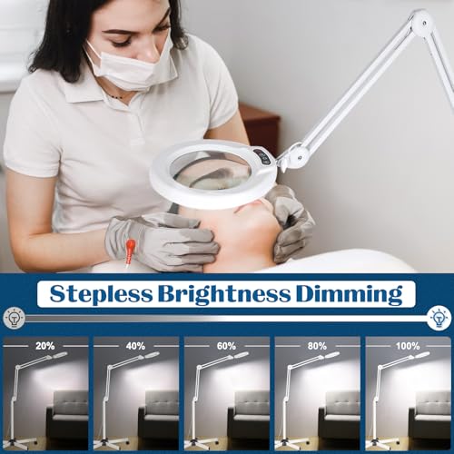 15X Magnifying Glass with Light and Stand