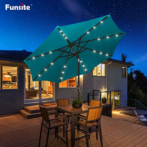 9ft Patio Umbrella with Solar Lights (24 Count)