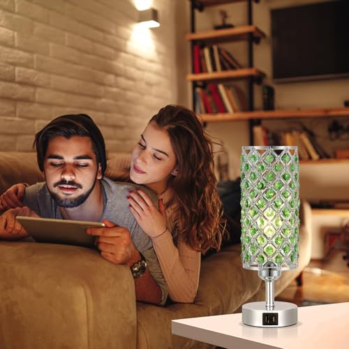 Green Crystal Bedside Lamp