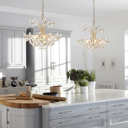 Crystal Chandelier Pendant Flushmount Ceiling Light Modern Lighting Fixture for Bedroom Hallway Bar Kitchen Bathroom