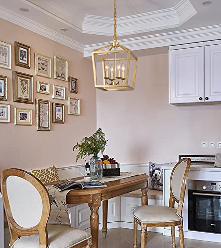 Gold Lantern Chandelier Hanging Pendant Light Fixture 4