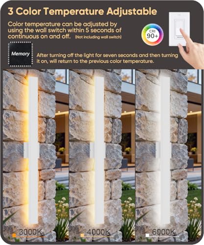 39.4" LED Outdoor White Wall Light (2 Count)