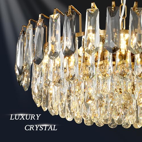 23.6" Modern Crystal Chandelier Gold 3