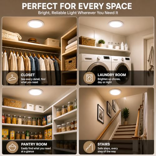 2 Pack Magnectic Rechargeable LED Ceiling Light Motion Sensor (2 Count)