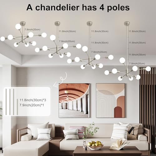 Chandeliers for Dining Room Brushed Nickel 8Light Modern Kitchen Chandelier
