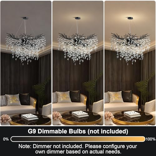 40" Black Crystal Chandelier