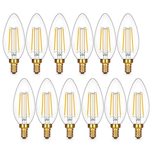E12 Candelabra LED Light Bulbs 60W Equivalent (12 Count)